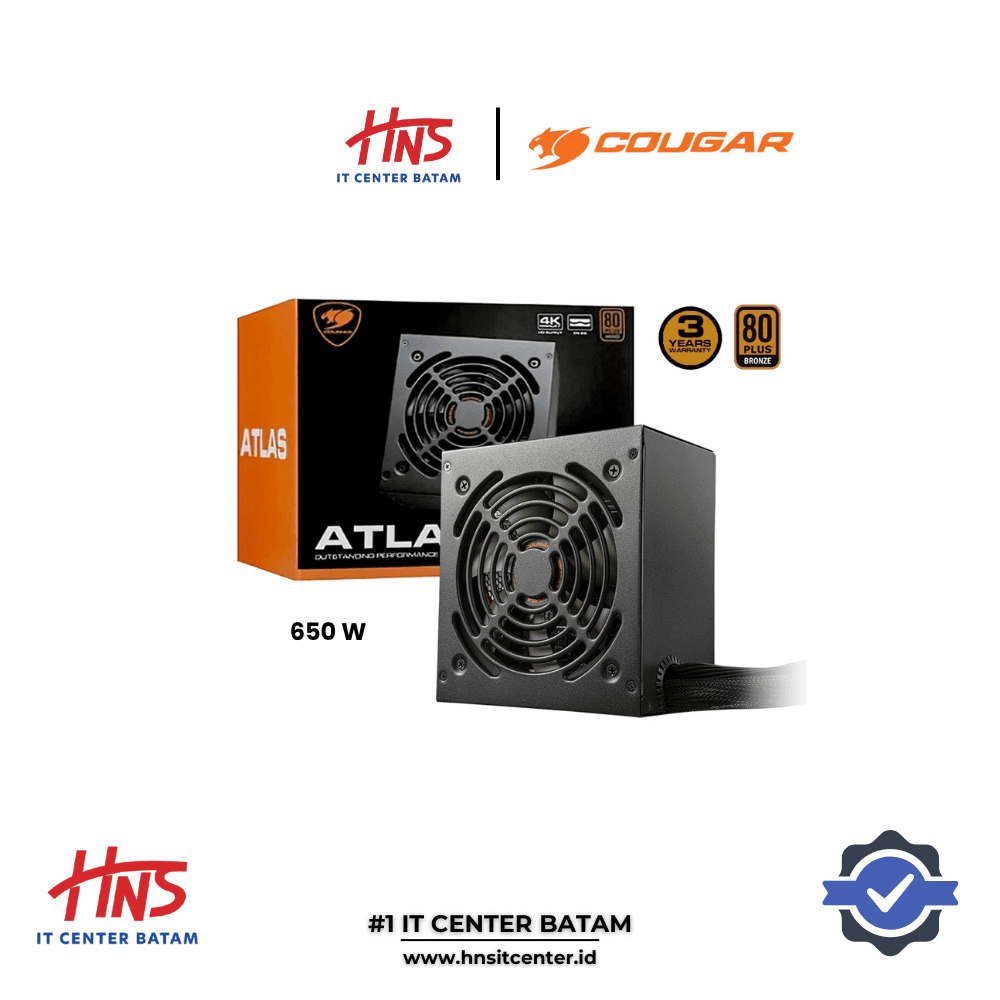 POWER SUPPLY COUGAR ATLAS 650W 80+ BRONZE - NON MODULAR
