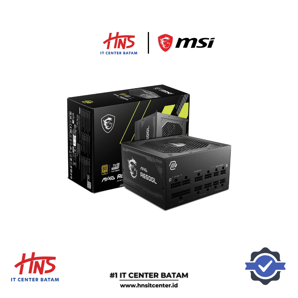 POWER SUPPLY MSI MAG A650GL 650W 80+ GOLD - FULL MODULAR