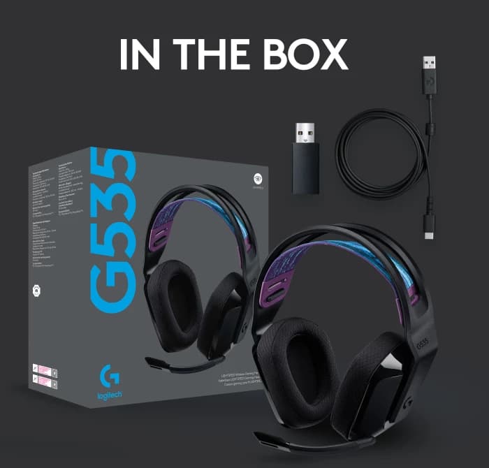 LOGITECH G535 LIGHTSPEED WIRELESS GAMING HEADSET