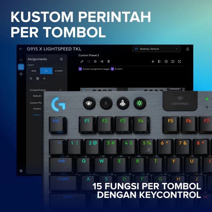 LOGITECH G915 X LIGHTSPEED TKL KEYBOARD GAMING NIRKABEL