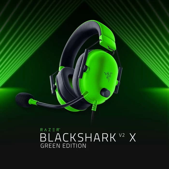 RAZER HEADSET BLACKSHARK V2 X GREEN GARANSI RESMI INDONESIA