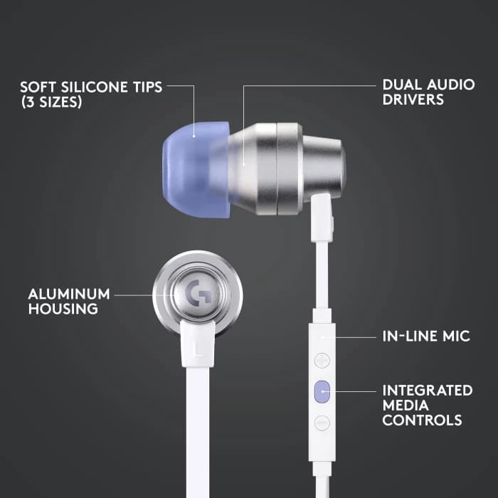 LOGITECH G333 IN-EAR EARPHONE GAMING MOBILE TYPE C ADAPTER