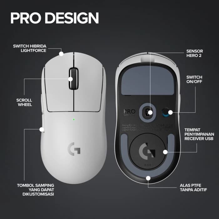 LOGITECH MOUSE PRO X SUPERLIGHT 2 DEX WIRELESS
