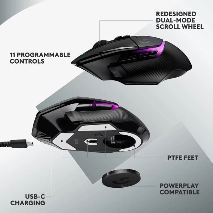 MOUSE LOGITECH G502 X PLUS MOUSE GAMING WIRELESS RGB HERO 25K DPI