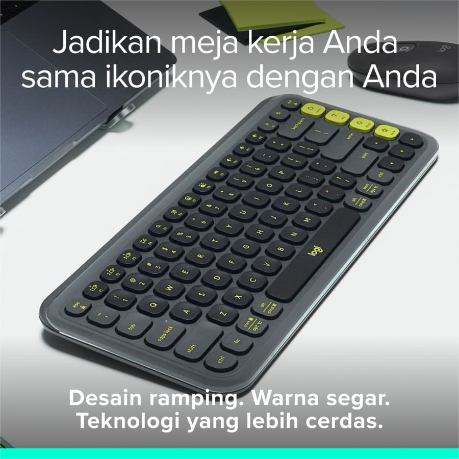 KEYBOARD LOGITECH POP ICON KEYS BLUETOOTH WIRELESS GARANSI RESMI