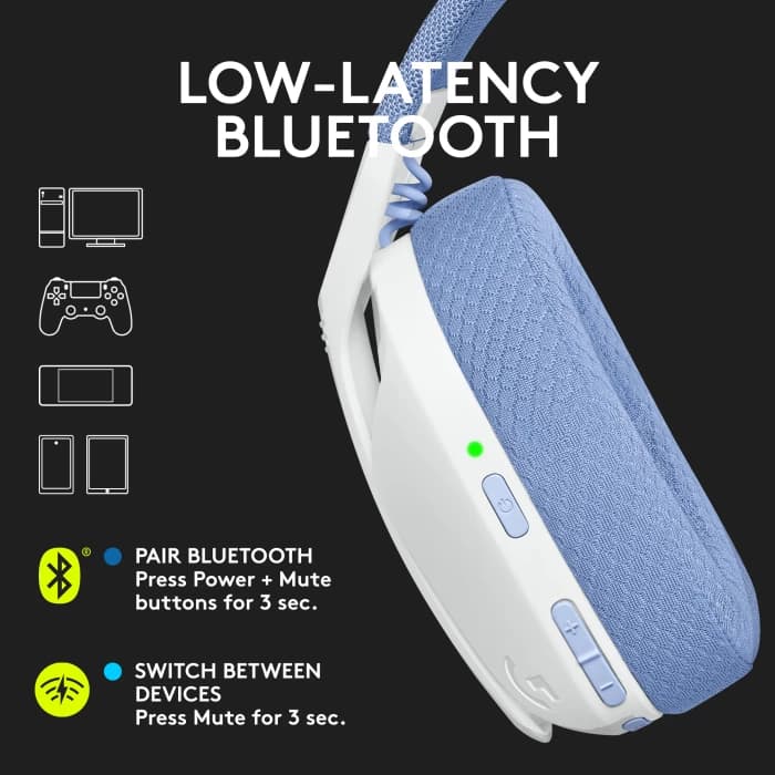 LOGITECH G435 HEADSET GAMING WIRELESS TRIPLE CONNECTION ULTRA-LIGHT