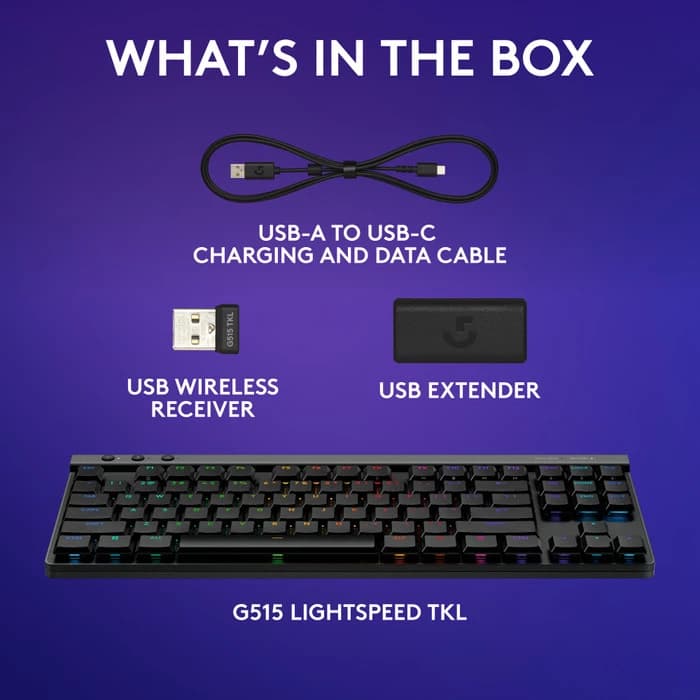 LOGITECH G515 KEYBOARD GAMING WIRELESS LIGHTSPEED TKL RGB LIGHTSYNC