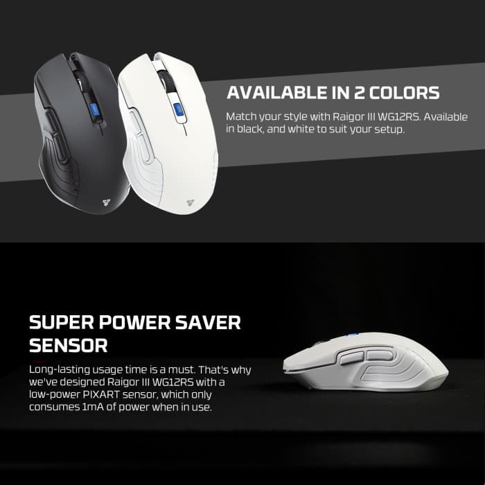 FANTECH WG12RS RAIGOR III MOUSE RECHARGEABLE WIRELESS