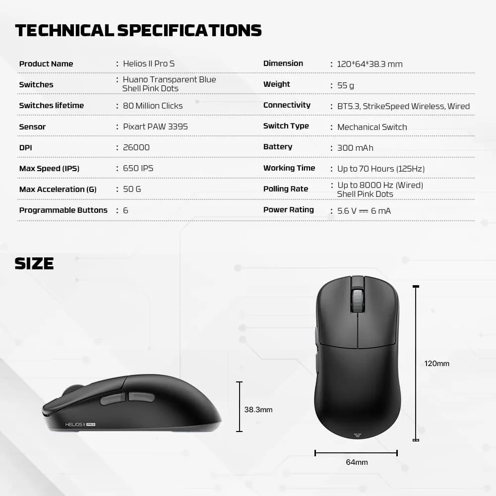 MOUSE FANTECH HELIOS II PRO S XD3V3 4K8K