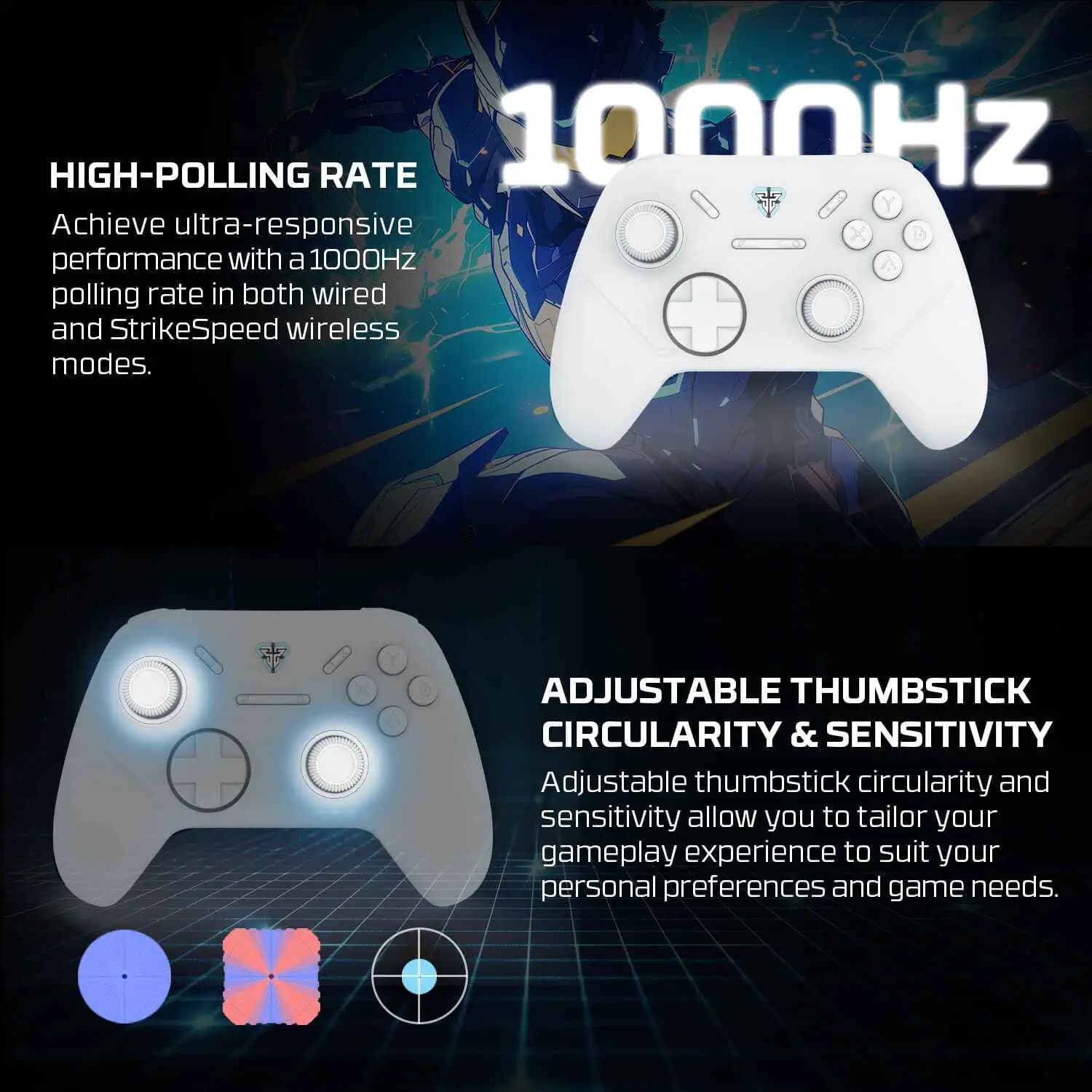 GAMEPAD FANTECH WGP13S WIRED TYPE C + 2.4 GHZ WIRELESS CONNECTION
