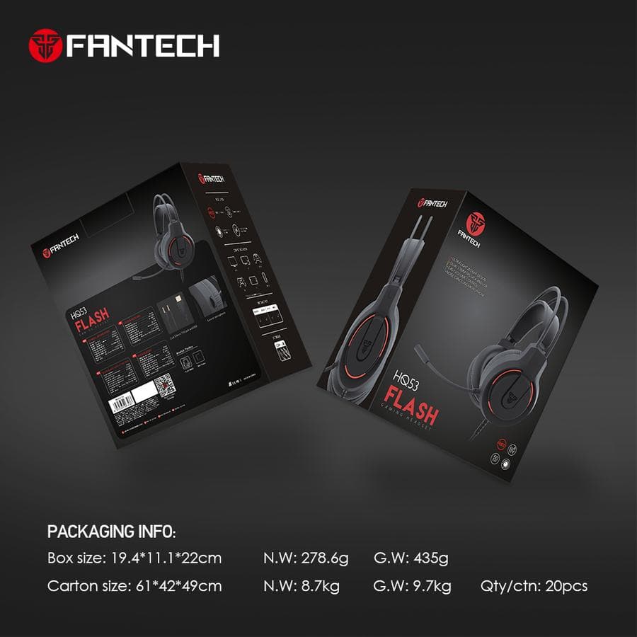 HEADSET FANTECH FLASH HQ53 WIRED AUDIO JACK 3.5mm