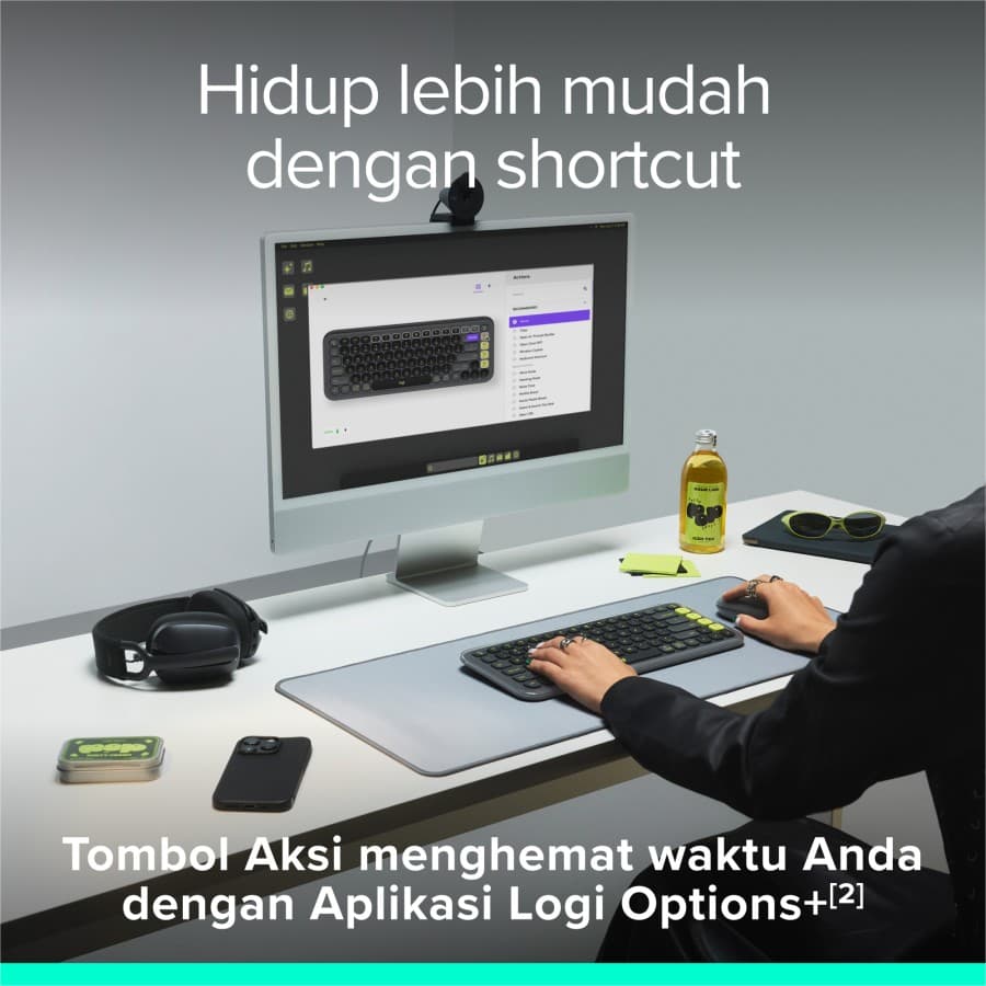 KEYBOARD LOGITECH POP ICON KEYS BLUETOOTH WIRELESS GARANSI RESMI