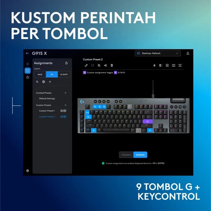 LOGITECH G915 X LOW PROFILE KEYBOARD GAMING WIRED