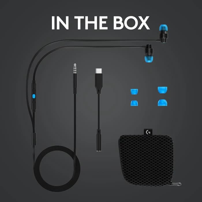 LOGITECH G333 IN-EAR EARPHONE GAMING MOBILE TYPE C ADAPTER