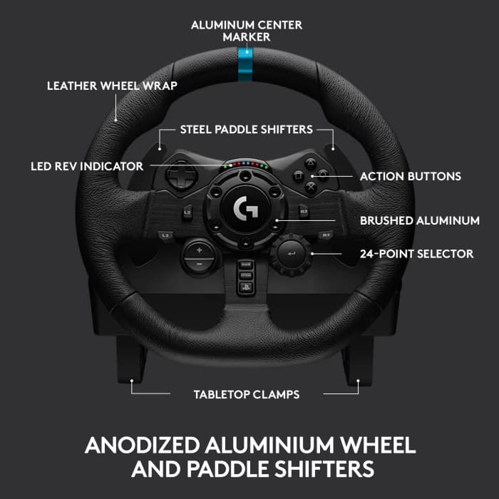 LOGITECH G923 TRUE FORCE STEERING WHEEL AND PEDALS FOR PC, PS4 AND PS5