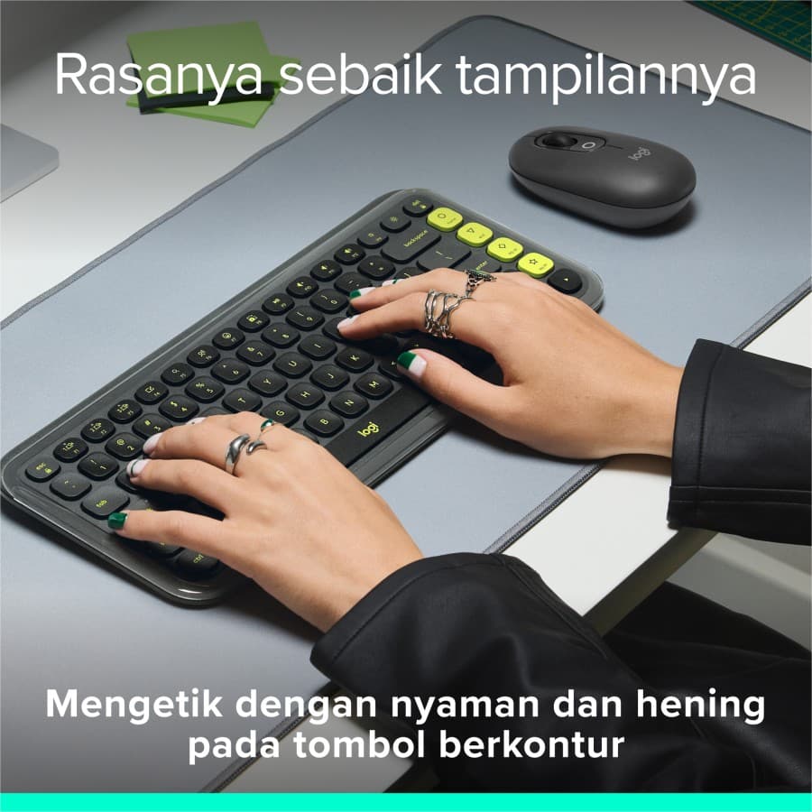 KEYBOARD LOGITECH POP ICON KEYS BLUETOOTH WIRELESS GARANSI RESMI