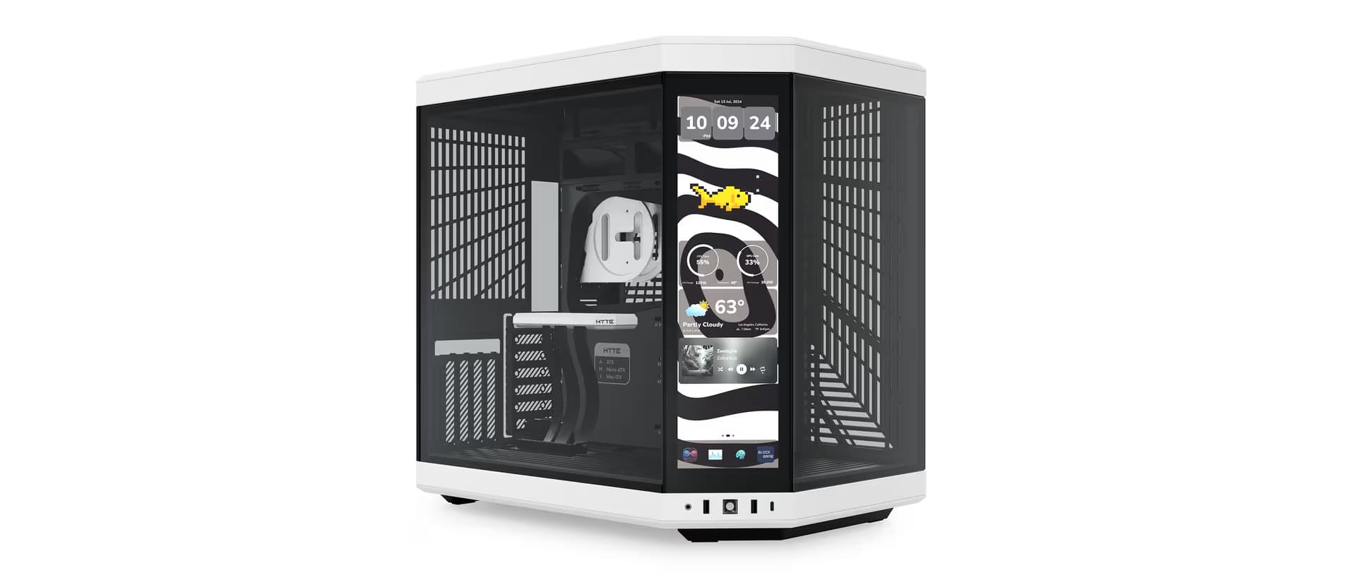 CASING HYTE Y70 TOUCH INFINITE CASE WITH 14.9 LCD MID TOWER - EATX — Panda Black White