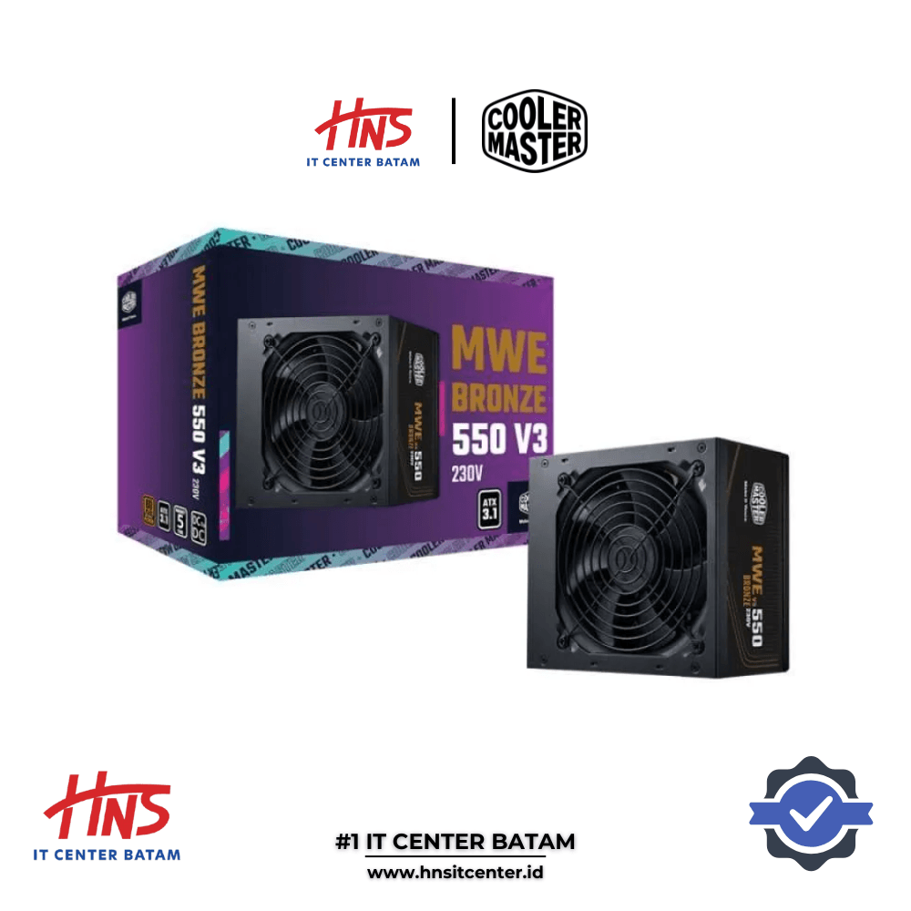 POWER SUPPLY COOLER MASTER MWE BRONZE 550W V3 80+ BRONZE - NON MODULAR