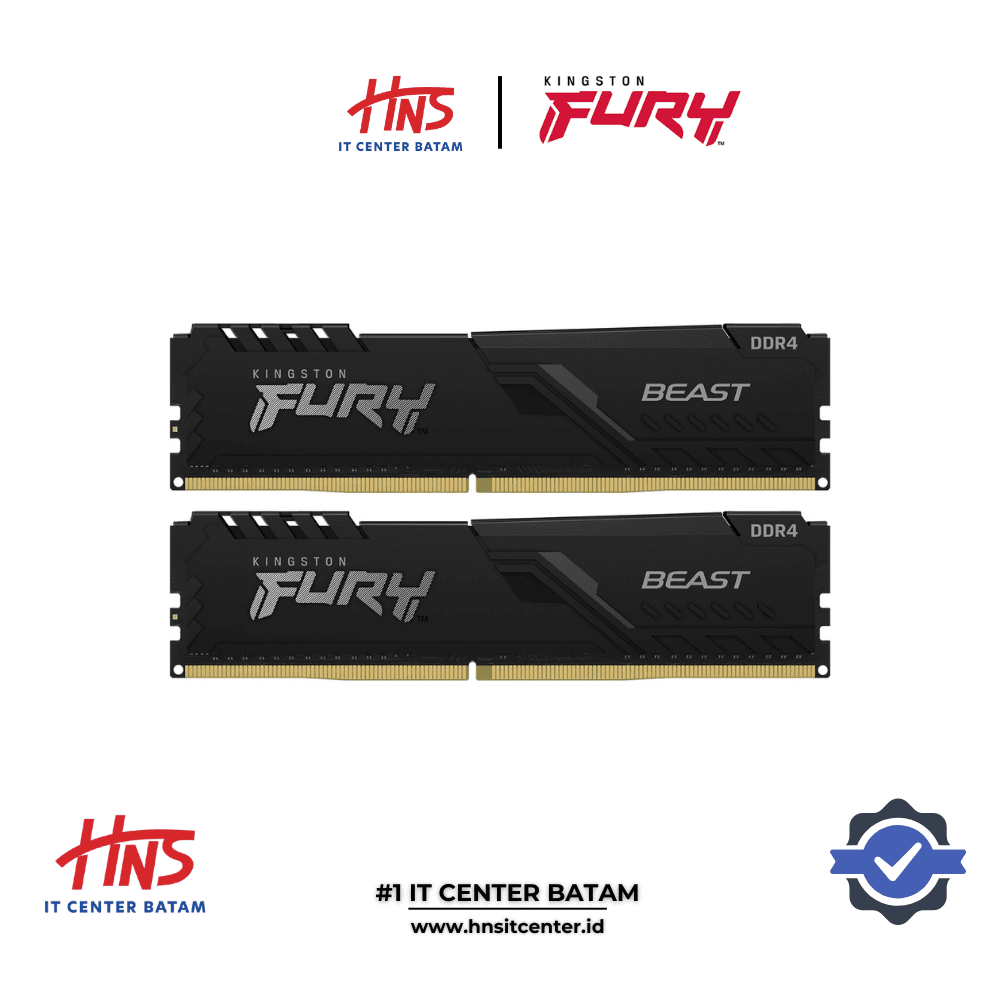 RAM KINGSTON DDR4 FURY BEAST BLACK 16GB (2x8GB) 3200MHz - (KF432C16BBK2/16)