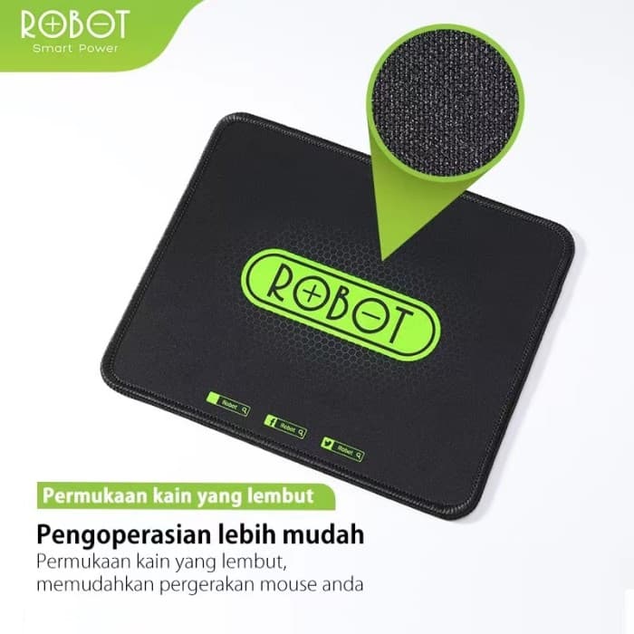 MOUSEPAD ROBOT RP01 BLACK 18cm x 22cm