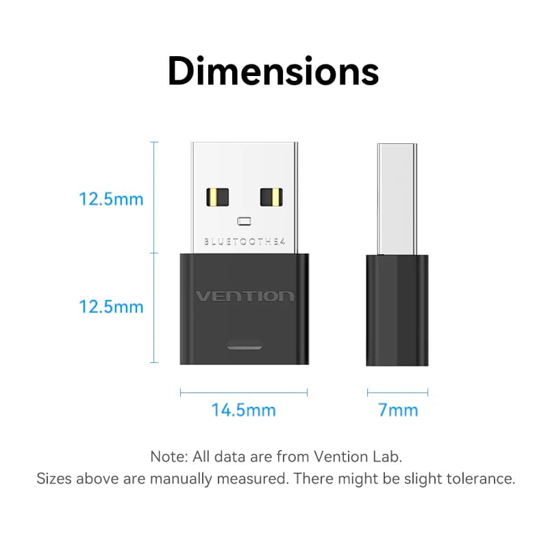 VENTION USB BLUETOOTH 5.4 ADAPTER BLACK MINI TYPE (NALB0)