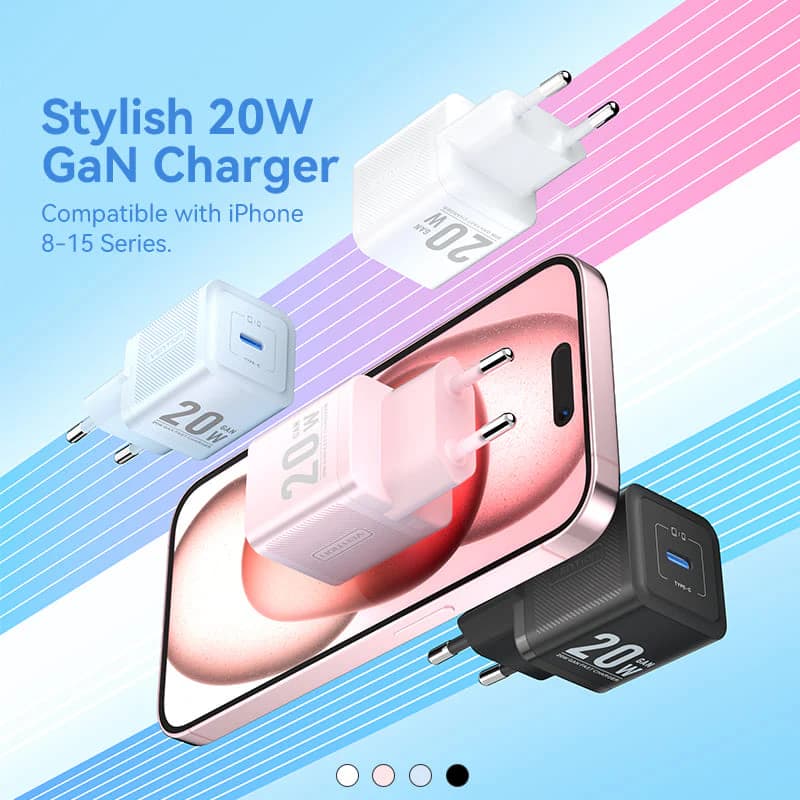 VENTION 1-PORT USB-C GaN CHARGER (20W) EU-Plug (FEPB0-EU FEPL0-EU FEPP0-EU FEVH0-EU)