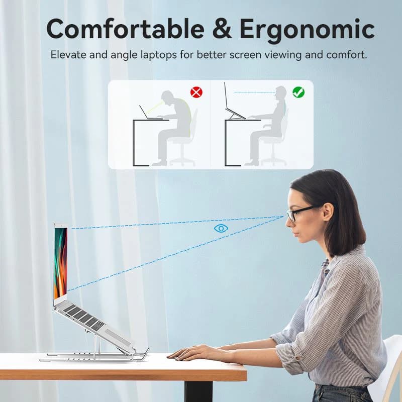 VENTION Foldable Laptop Stand Silver Aluminum Alloy Type (KDMI0)