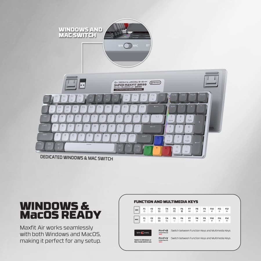 KEYBOARD FANTECH MECHANICAL SUPER MAXFIT AIR MK915 & MK916 TRI CONNECTION