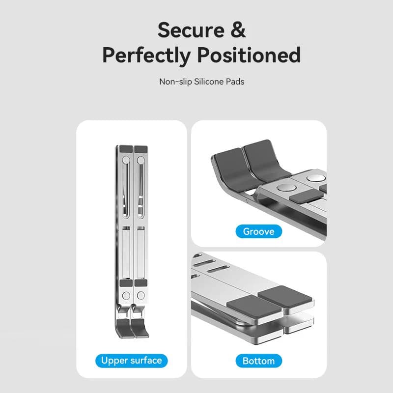 VENTION Foldable Laptop Stand Silver Aluminum Alloy Type (KDMI0)