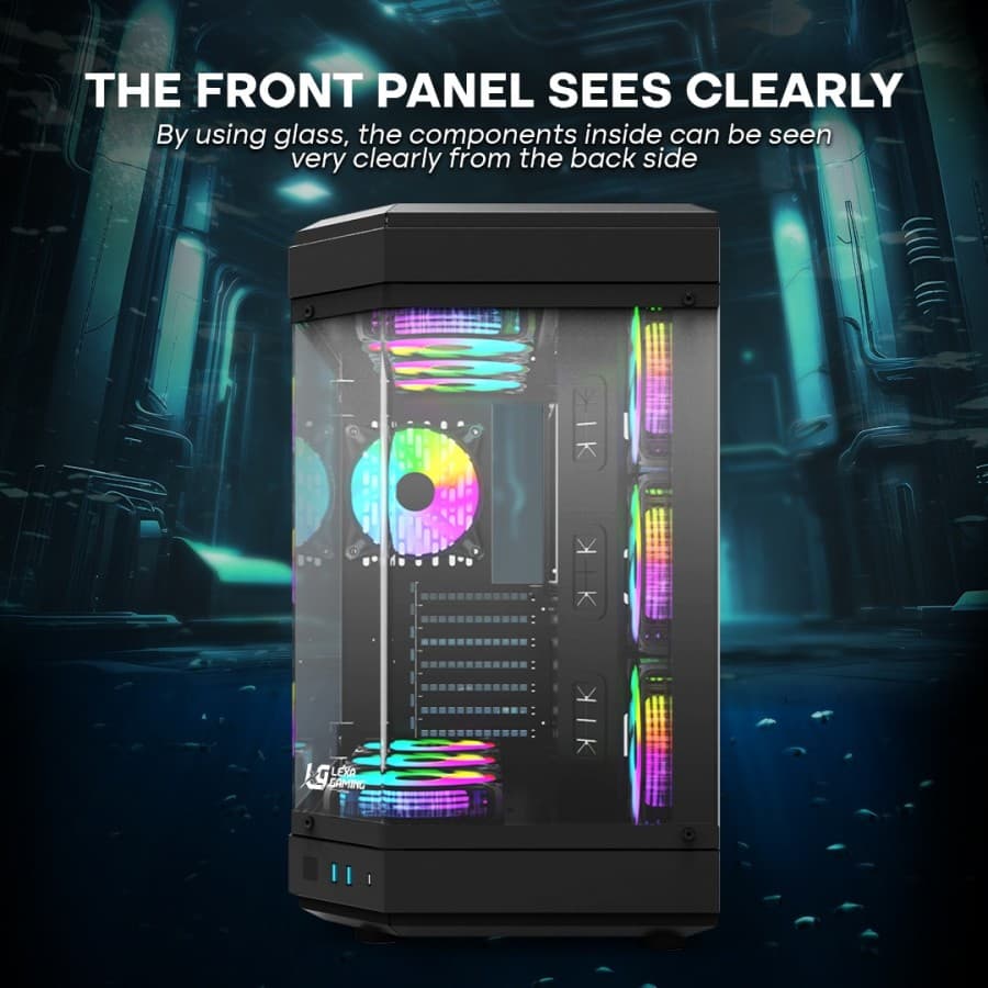 CASING LEXA GAMING OCEAN ARCTIC FULL TOWER FRAMELESS - EATX
