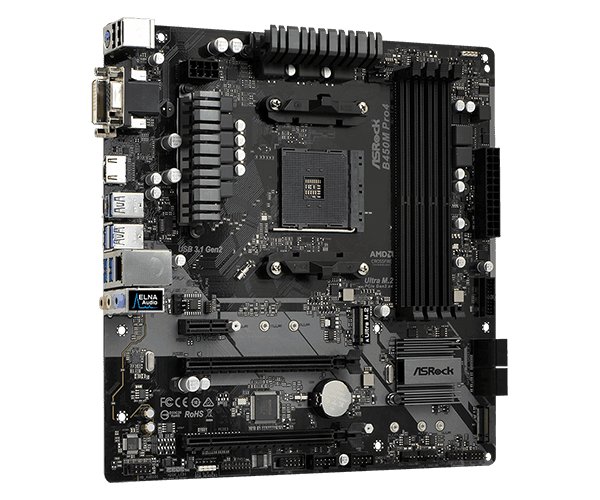 MOTHERBOARD ASROCK B450M PRO4 DDR4 AM4 - mATX