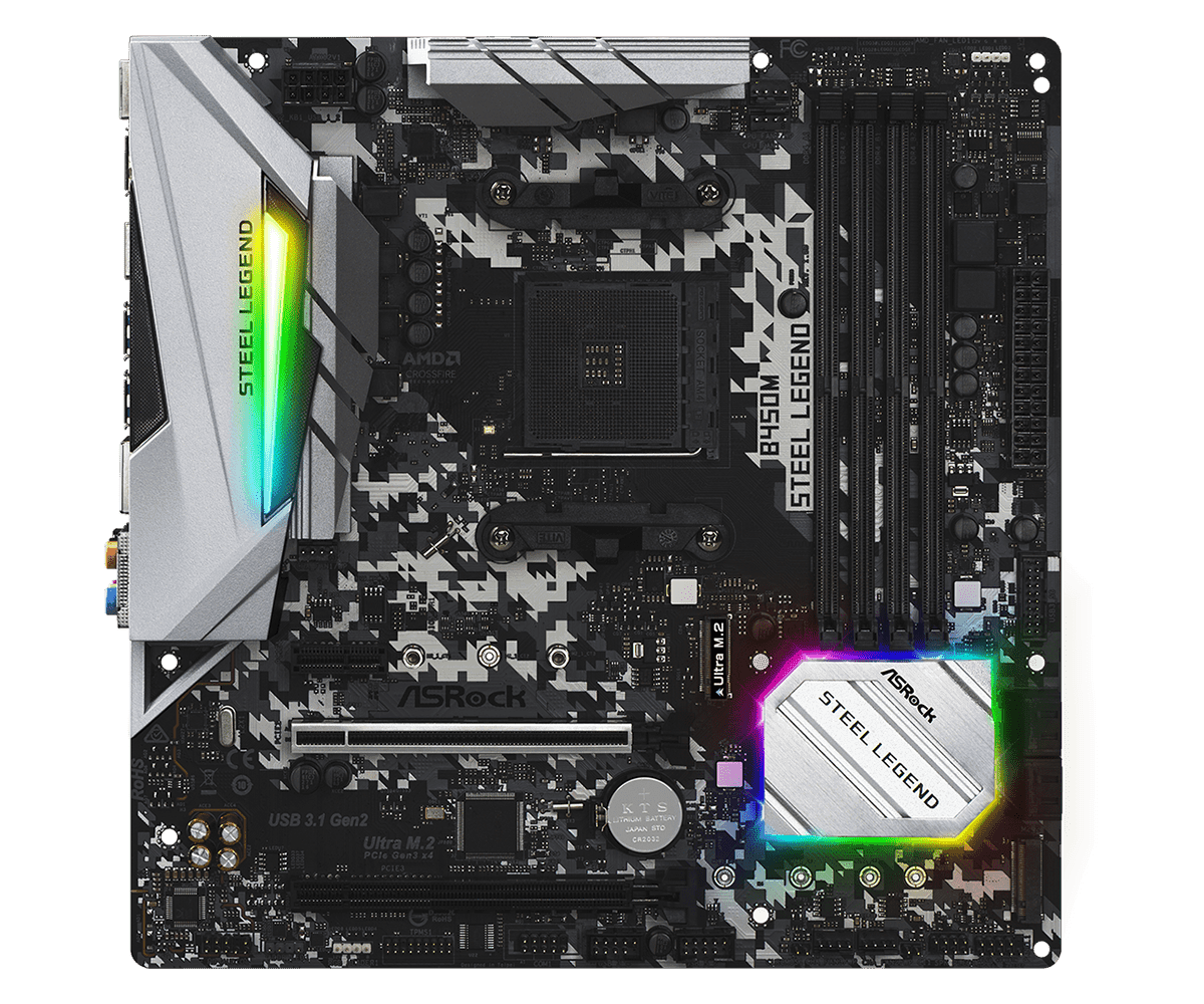 MOTHERBOARD ASROCK B450M STEEL LEGEND DDR4 AM4 - mATX