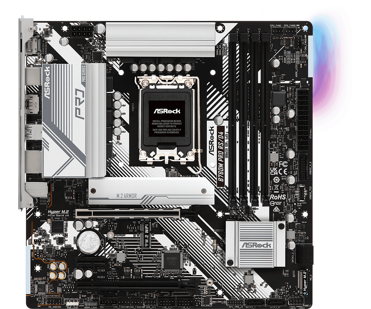 MOTHERBOARD ASROCK B760M PRO RS/D4 LGA1700 DDR4 - mATX