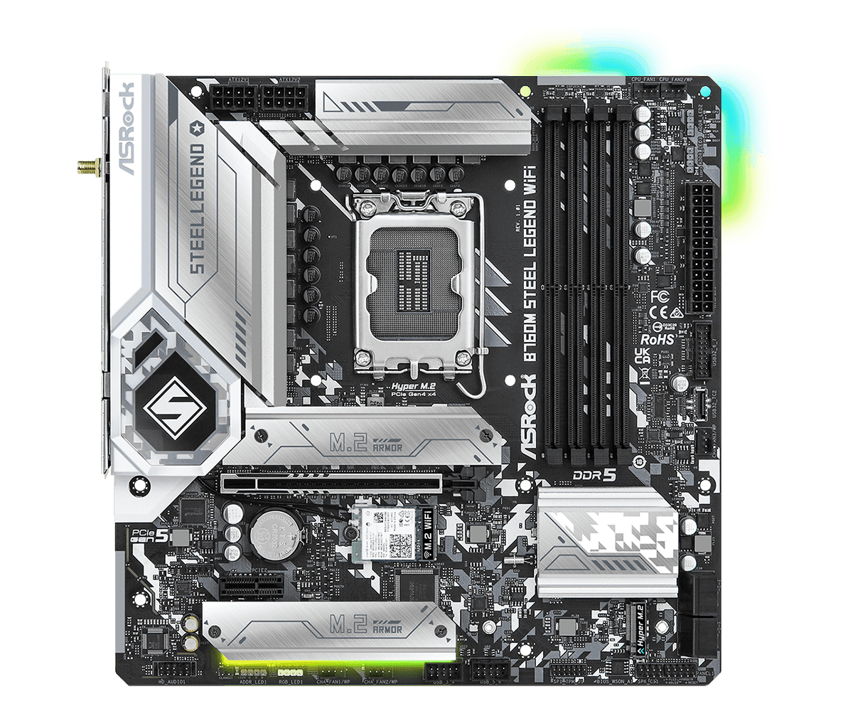 MOTHERBOARD ASROCK B760M STEEL LEGEND WIFI DDR5 LGA1700 - mATX