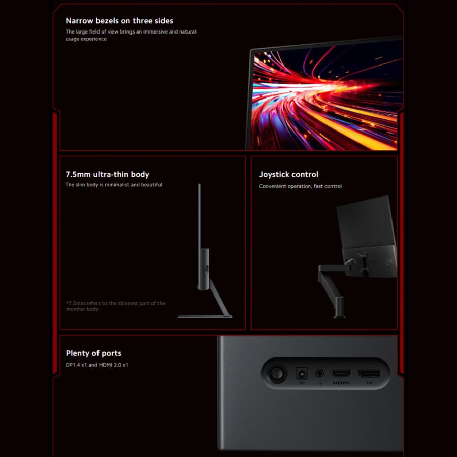 MONITOR XIAOMI G24i 24″ FLAT IPS FHD (1920×1080) 180Hz 99% sRGB - (P24FCA-RGGL)