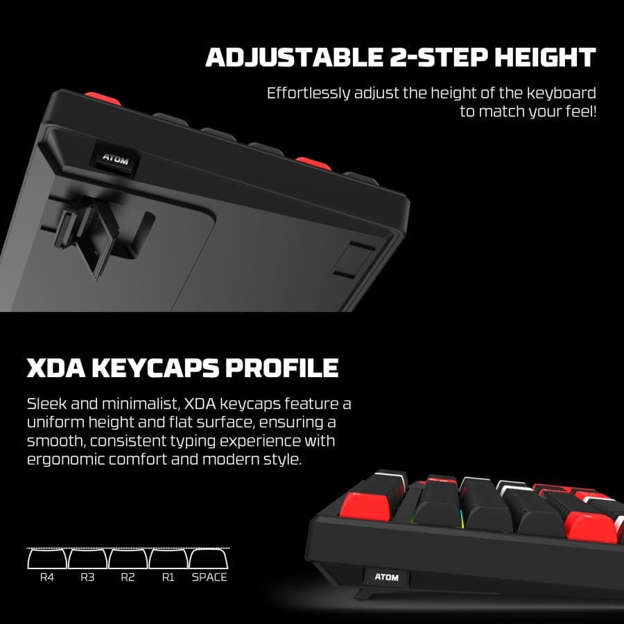 KEYBOARD FANTECH ATOM PRO79 MK917 MECHANICAL WITH SCREEN TRI-CONNECT