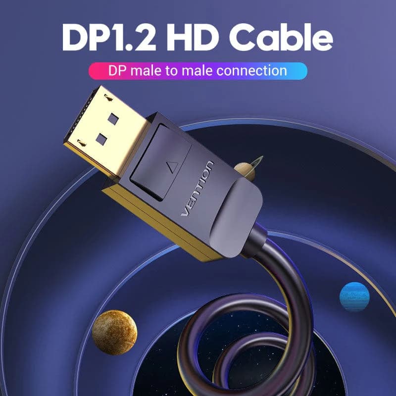 VENTION DISPLAY PORT TO DISPLAY PORT CABLE 1.5M - 5M Black (HACBG HACBH HACBI HACBJ)