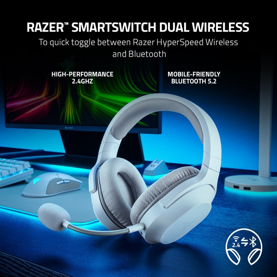 HEADSET RAZER BARRACUDA X 2022 MERCURY EDITION WIRELESS CONNECTION