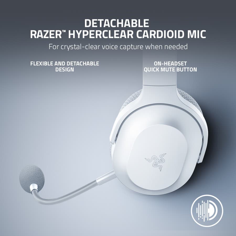 HEADSET RAZER BARRACUDA X 2022 MERCURY EDITION WIRELESS CONNECTION