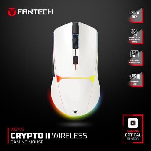 MOUSE FANTECH CRYPTO II WG7V2 WIRELESS WITH RGB GAMING OPTICAL SENSOR