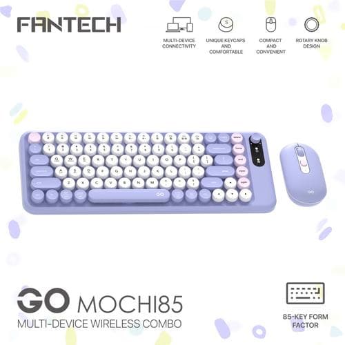 MOUSE KEYBOARD FANTECH GO MOCHI 85 WK898 WIRELESS BUNDLE — PURPLE