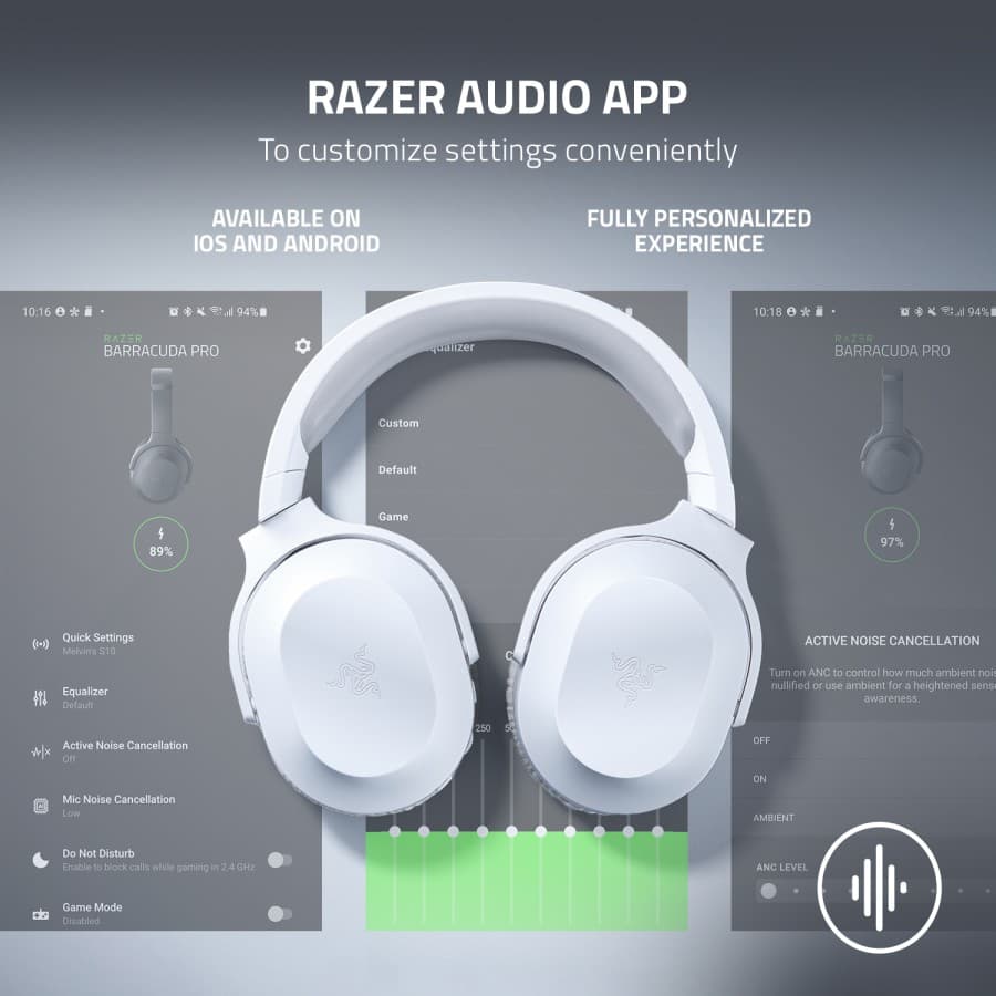 HEADSET RAZER BARRACUDA X 2022 MERCURY EDITION WIRELESS CONNECTION