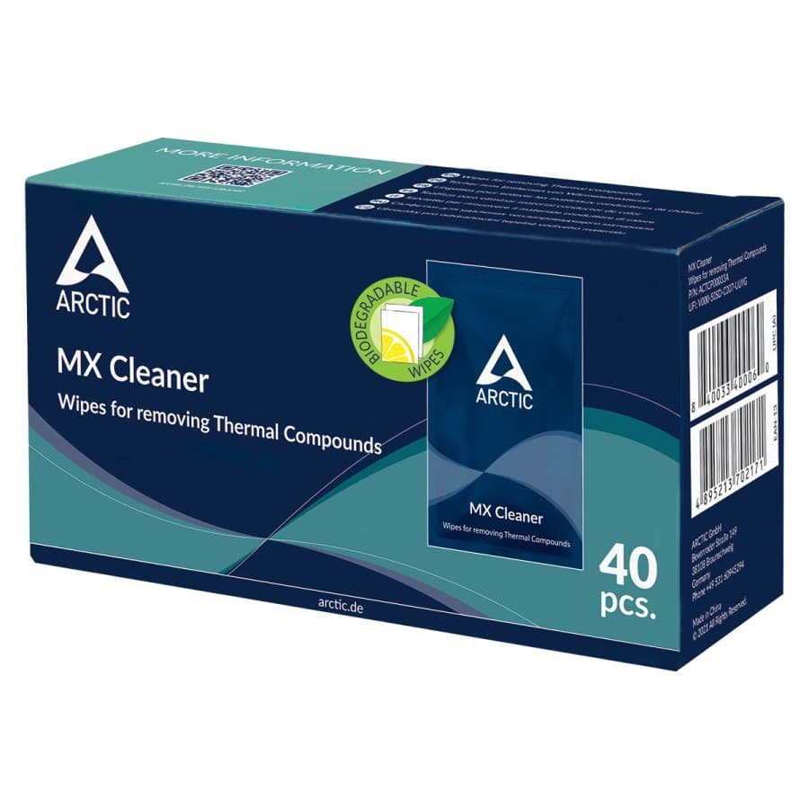 CLEANING WIPES ARCTIC MX CLEANER FOR REMOVING THERMAL PASTE 40 Pcs / BOX