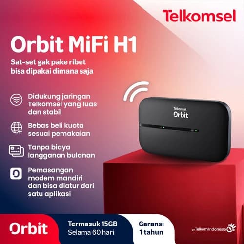 MODEM TELKOMSEL E5576 ORBIT MIFI H1 PORTABLE WIFI 4G HIGH SPEED DATA