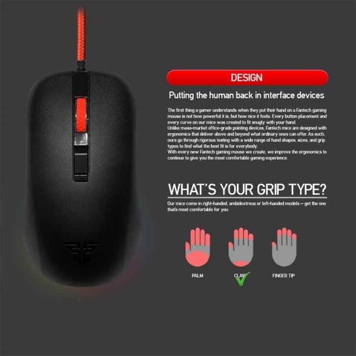 MOUSE FANTECH RHASTA II G13 BLACK GAMING WIRED