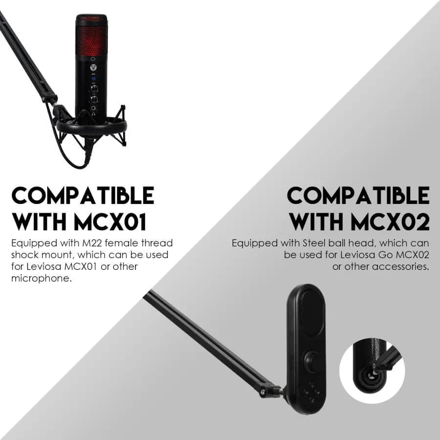 STAND MIC FANTECH AC902S for LEVIOSA MCX01 02 ADJUSTABLE ARM