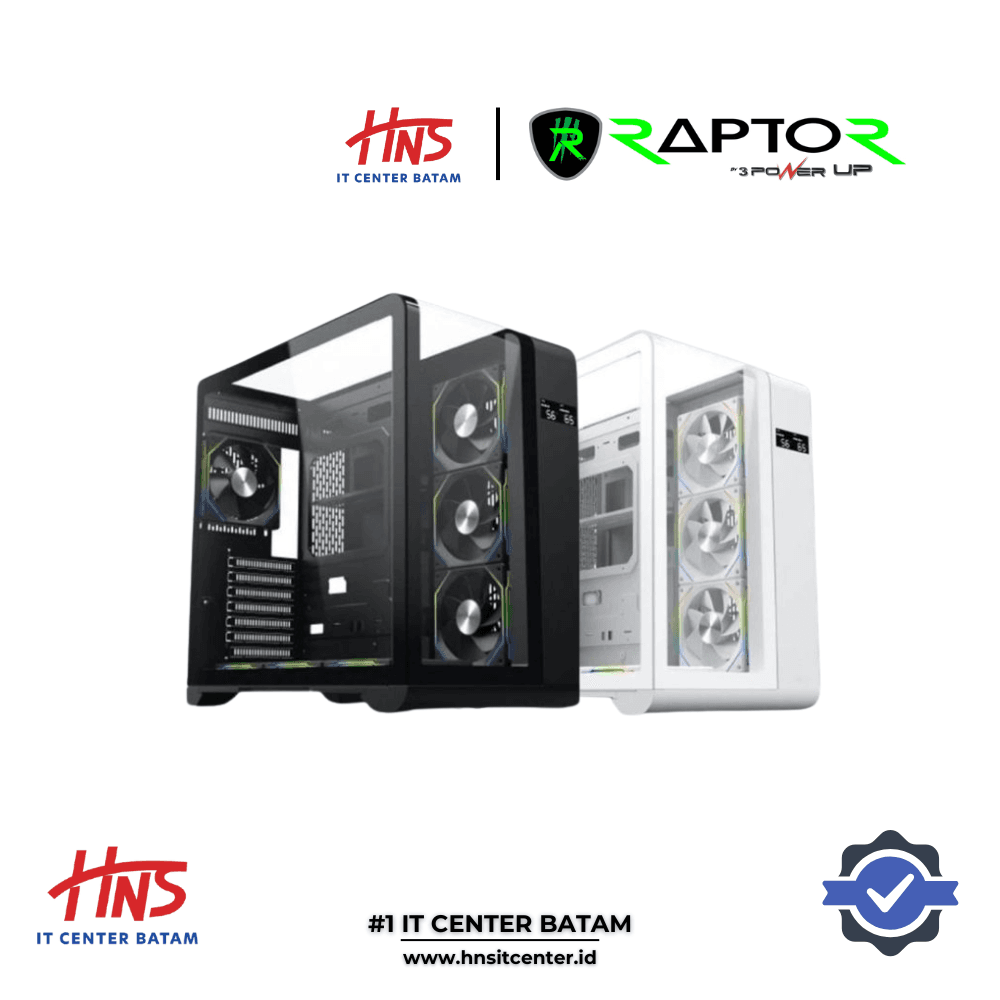 CASING RAPTOR POWER UP GLASS TEMP (Include Fan 3) - mATX