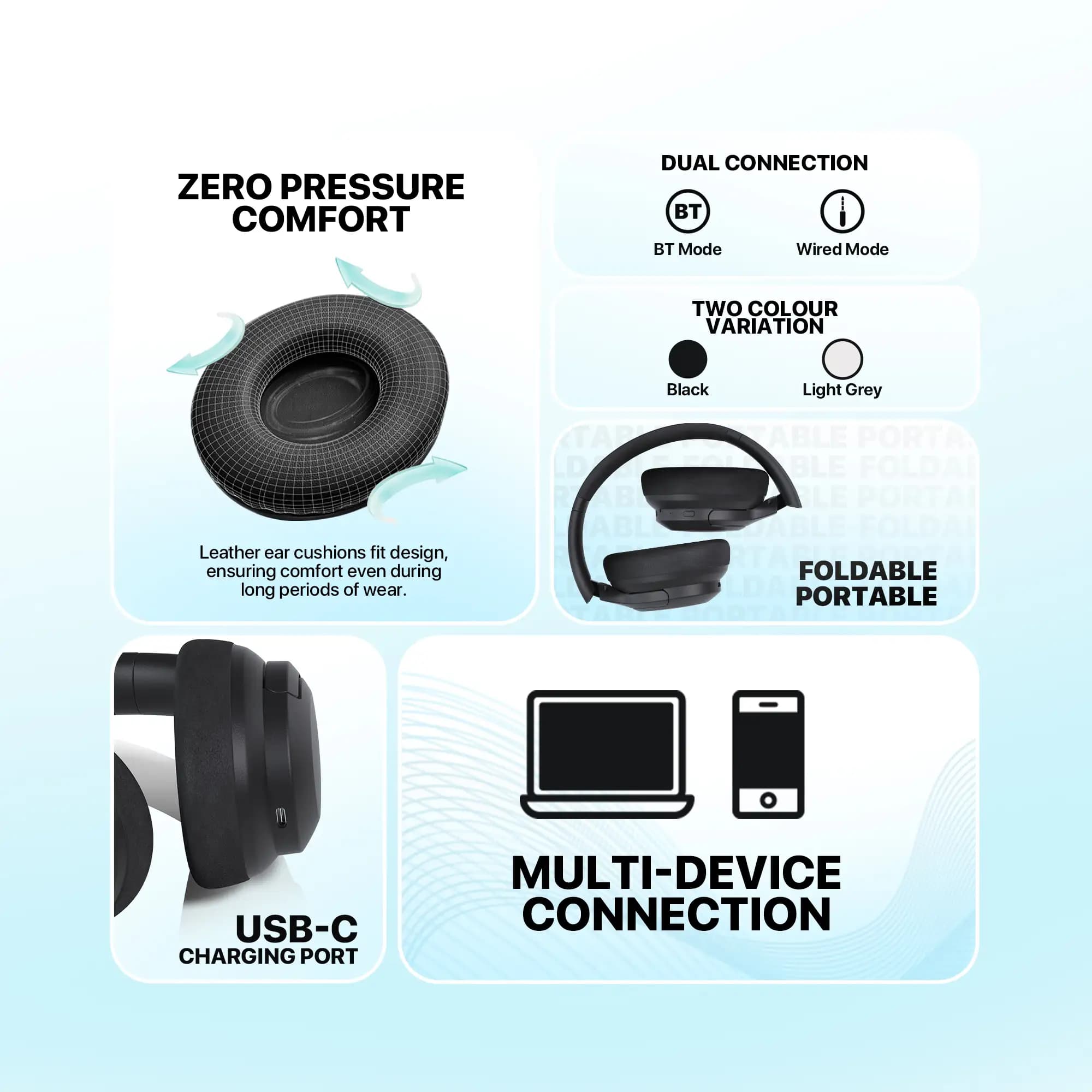 HEADSET FANTECH GO VIBE WH05A ANC + ENC WIRELESS BLUETOOTH 5.3
