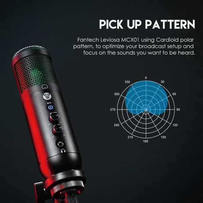 MICROPHONE FANTECH CONDENSER LEVIOSA MCX01 USB CARDIOID