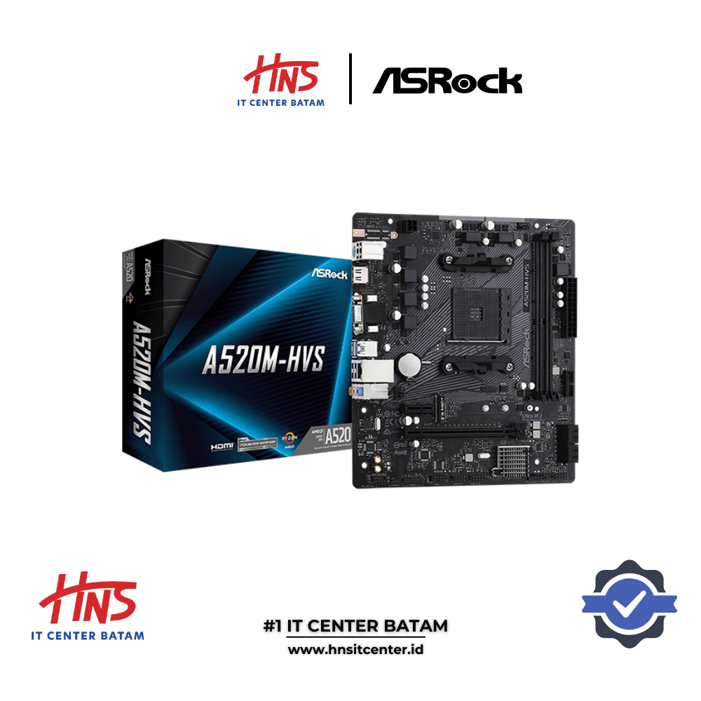 MOTHERBOARD ASROCK A520M-HVS AM4 DDR4 - mATX